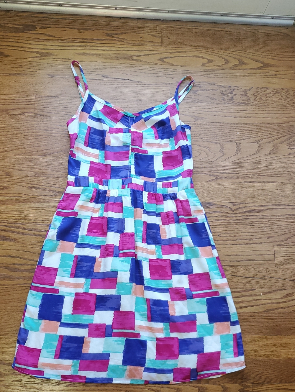 SPLENDID Multicolor Block-Print Midi Dress in Magenta, Teal & Navy